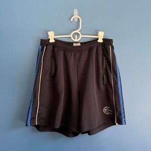 Y2K Basketball Shorts Men's Size Medium Athletic‎ Works Black Mesh Snap Sides
